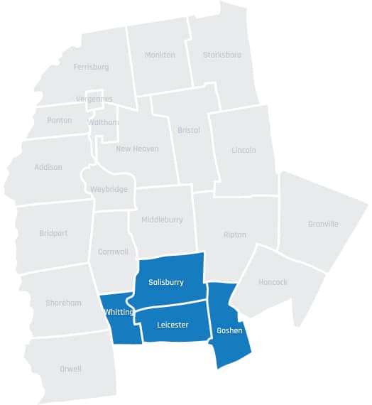Addison County Service Areas Map