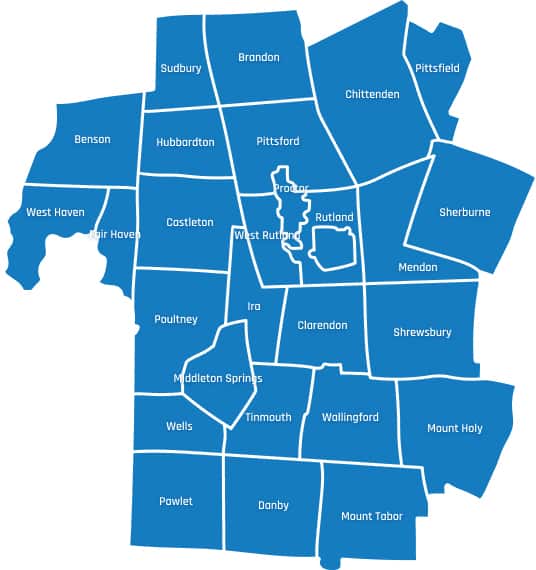 Rutland County Service Areas Map
